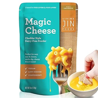 Vegan Magic Cheese Sauce (6oz powder makes 14oz), Cheddar Cheese Powder for Vegan, Plant-Based Cheese, Salty Crackers Dairy Free, Low Sodium