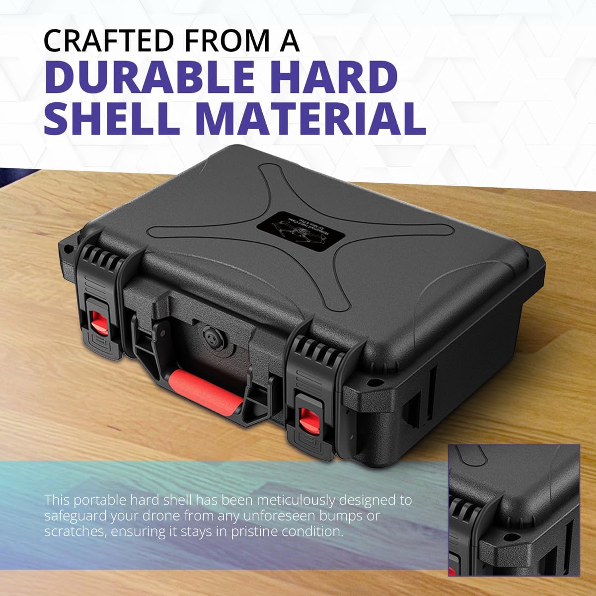 Aries Waterproof Hard Shell Carrying Case for DJI Mini 4 Pro Drone, Black