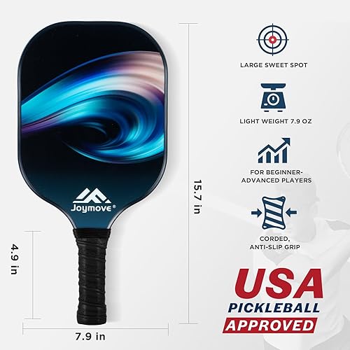 Miniatura 3 de Pickleball Paddles Set of 234, USAPA Approved Fiberglass Pickleball Set with Lightweight Pickleball Rackets, Carbon Paddles and Pickleballs, Gifts