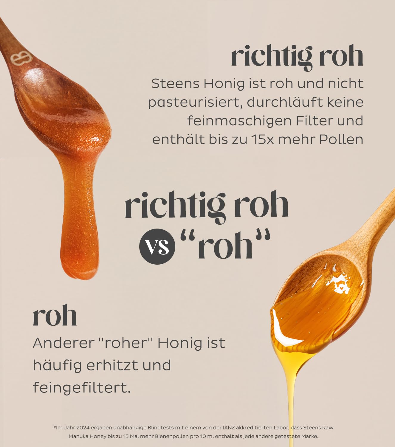 Steens Manuka Honey MGO 400+ UMF 13+ 500 g roher zertifizierter Honig aus Neuseeland