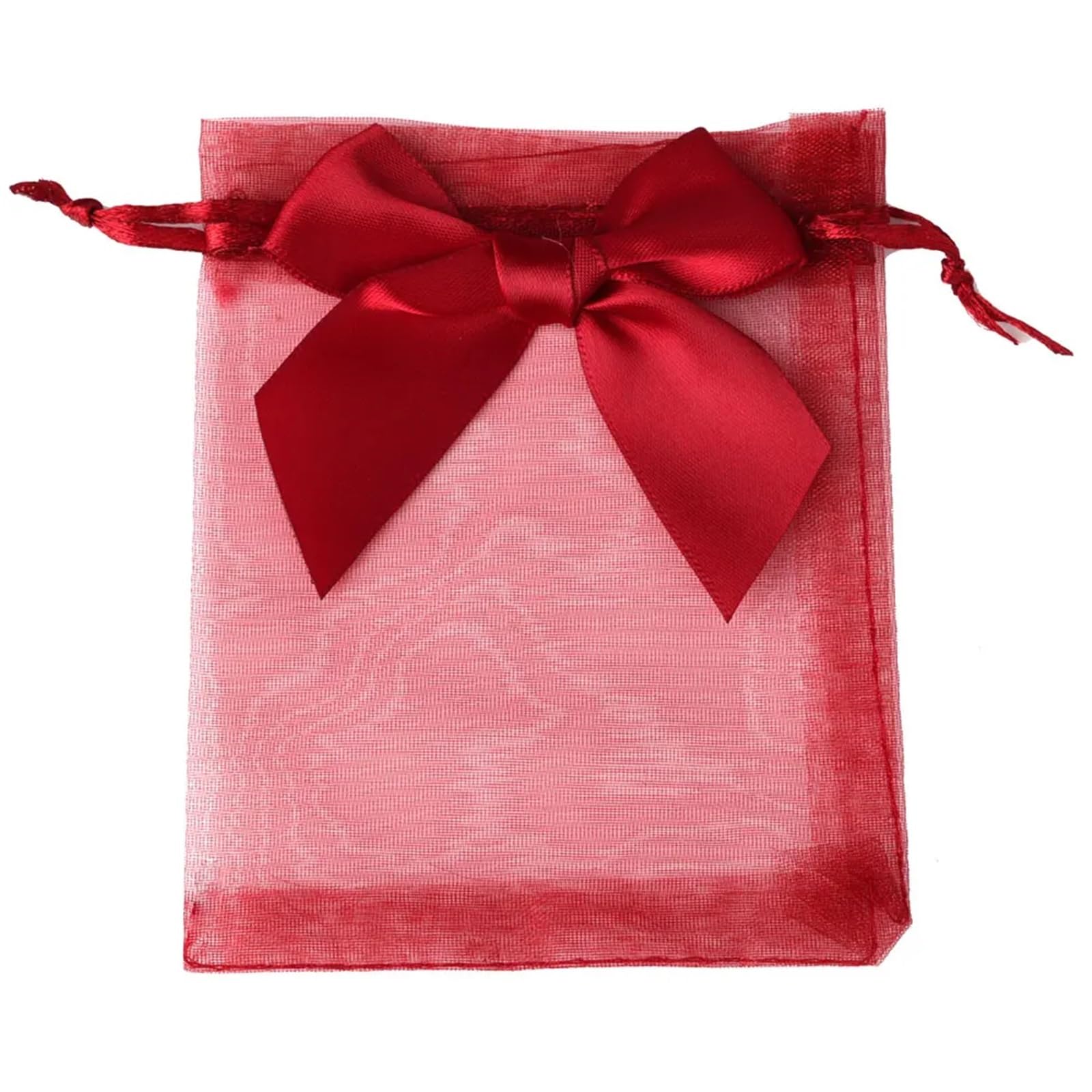 10/20/50 Stück Organza-Geschenkbeutel mit Schleife, Weihnachtsfeier, Hochzeit, Süßigkeitenbeutel, exquisite Schmuckverpackung, Kordelzugbeutel(7 red,50PCS_9X12CM)