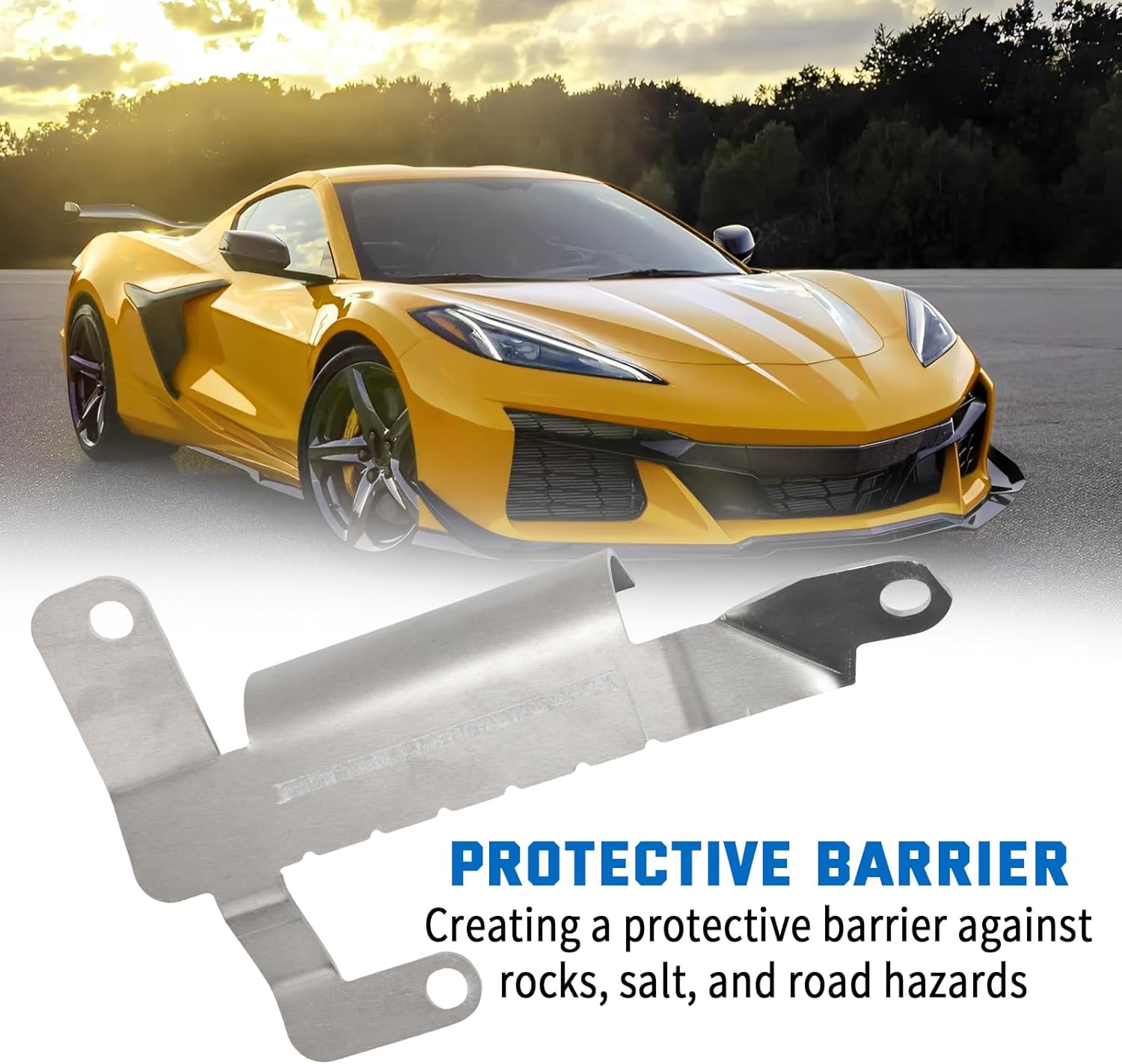 Front Left Lower Bumper Deflector Rear Air F Deflector Shield For Chevrolet C8 Corvette 2020-2025 - Replacement For OEM 85580653, Reduces Drag & Protects Engine (Driver Side, Left)