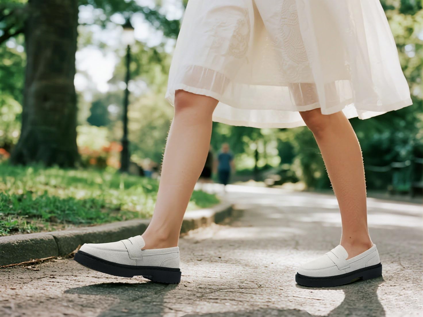 BEAUSEEN Women's Suede Penny Loafers Casual Lightweight Slip On - Comfortable Walking Shoes,Chic Flat for Work & Travel - Image 2