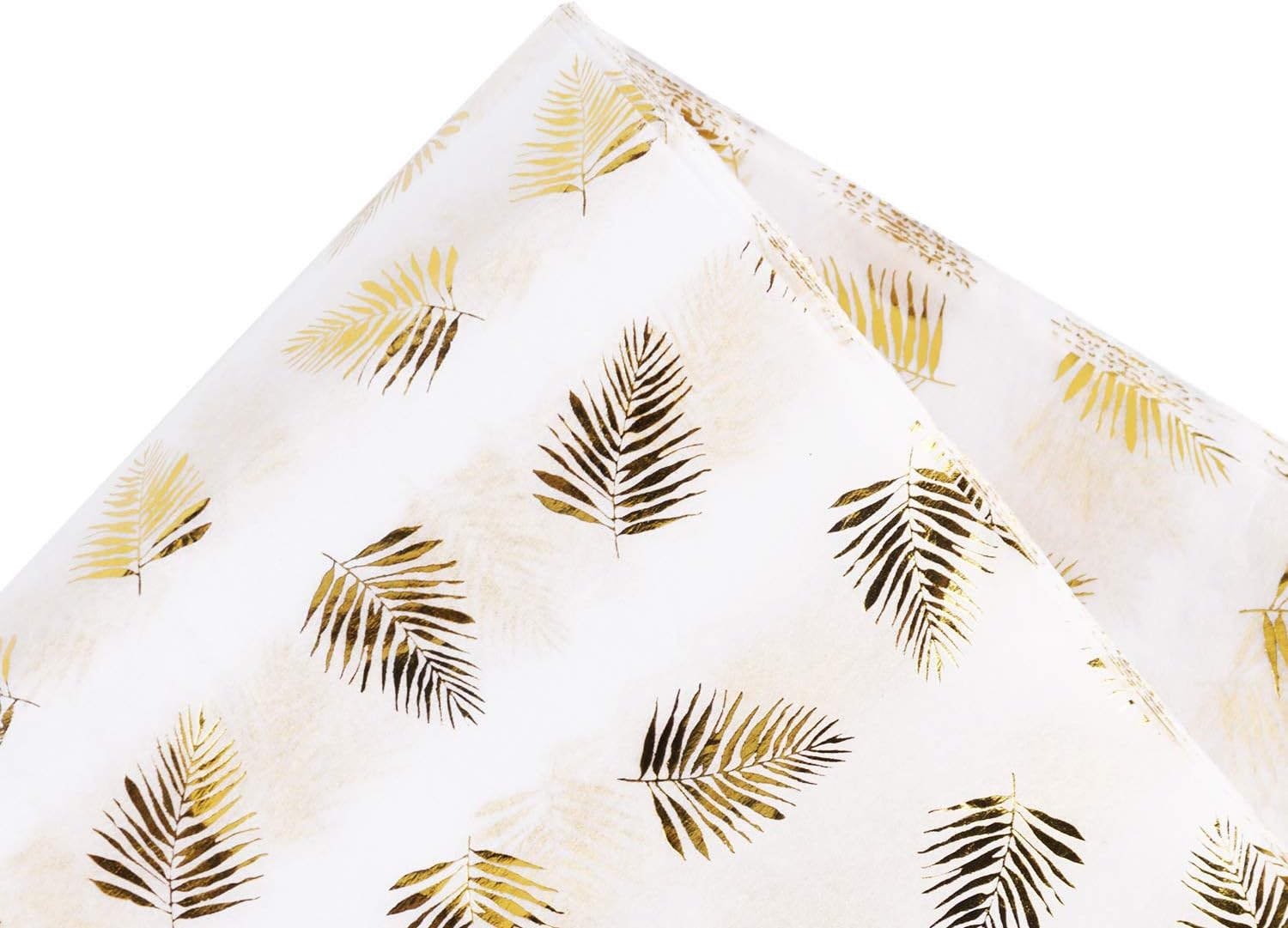 WRAPAHOLIC Gift Wrapping Tissue Paper - 25 Sheets 19.7x27.5 Inch Metallic Gold Leaf Tissue Gift Wrap Paper Bulk for Packing, DIY Crafts