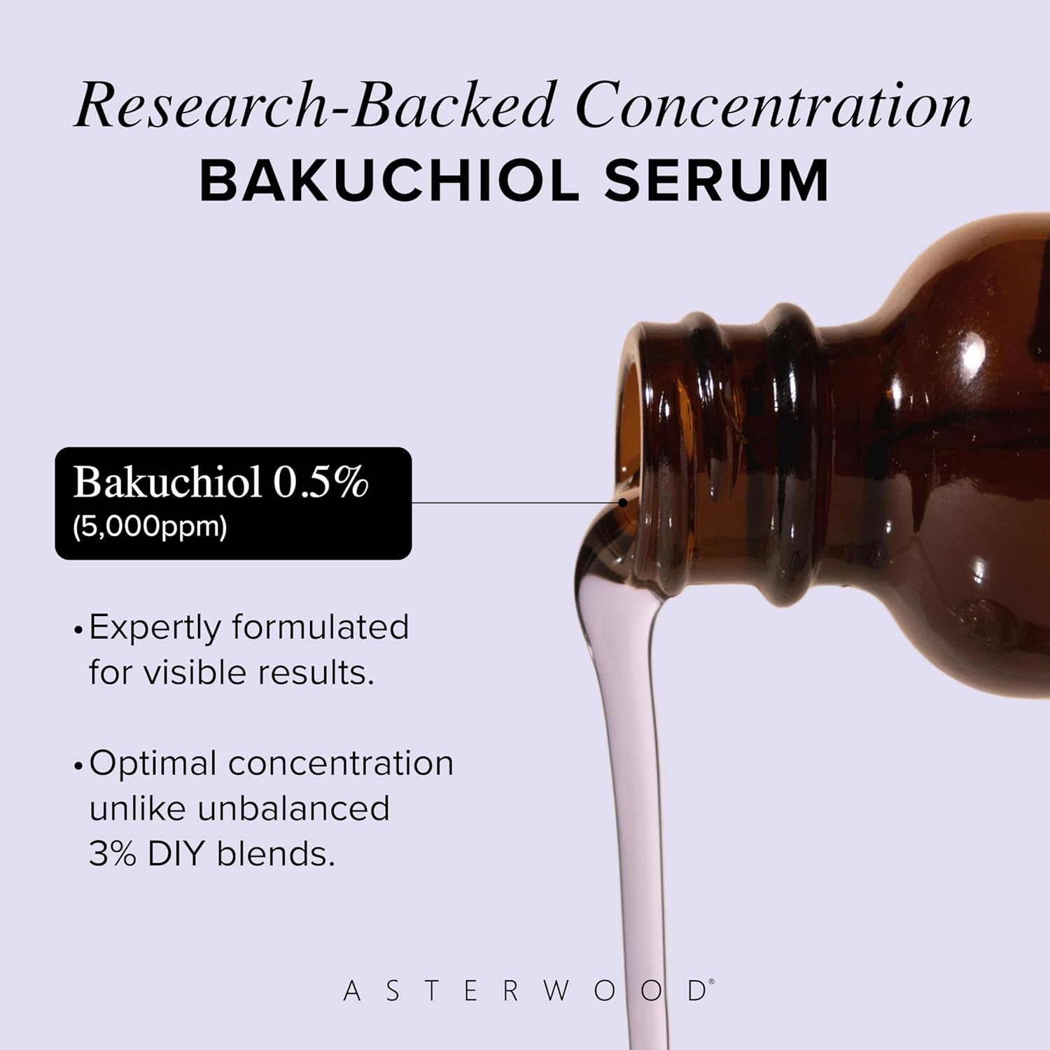 Asterwood Bakuchiol Serum for Face - Retinol Alternative - Plumping, Anti-Aging, Wrinkle Reducing - Fragrance-Free - 1 Fl Oz - Image 3