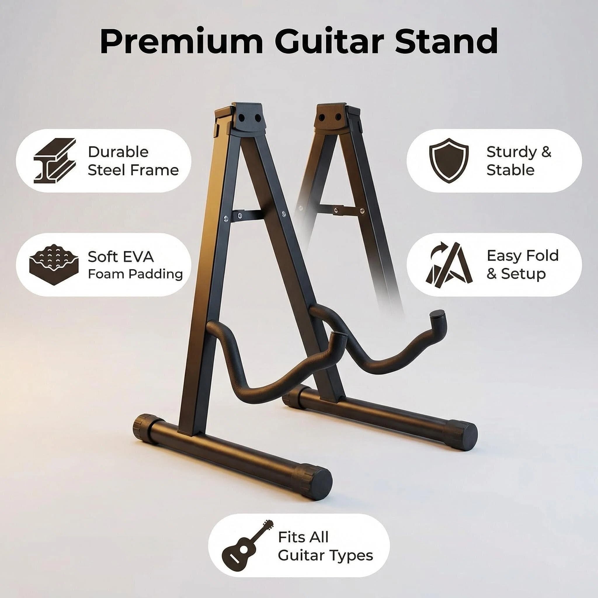 CAIHONG A-Frame Faltbarer Gitarrenständer für alle Gitarren Akustikgitarre Ständer, E-Gitarrenständer, Bass Gitarrenständer
