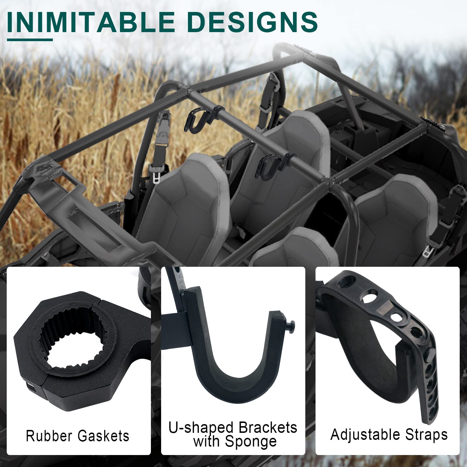 UTV ATV Tool Rack Holder Bow Shovel Rack For Polaris Sportsman 450 - Foto 2