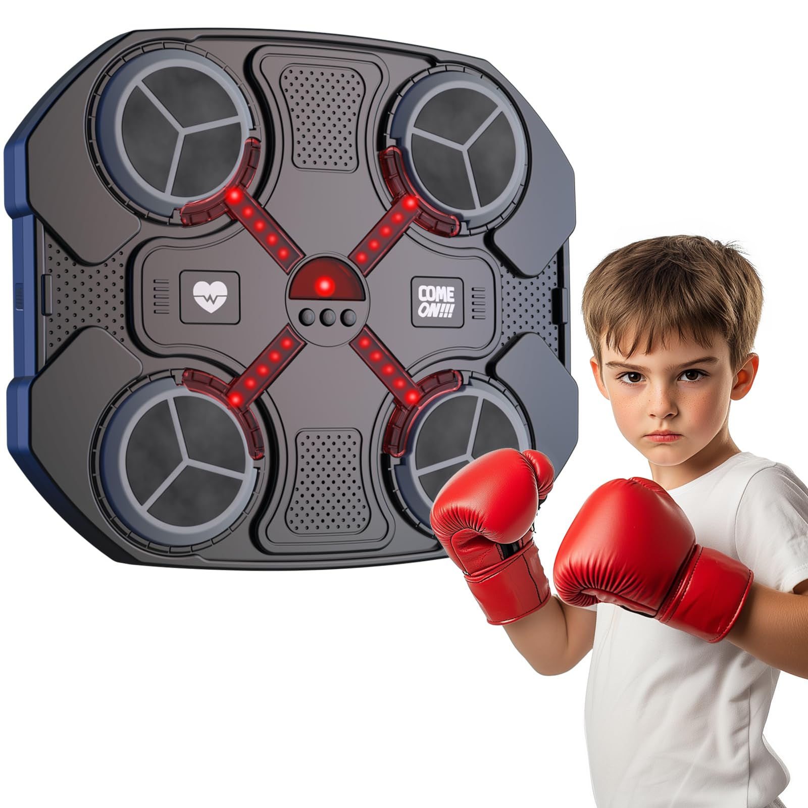 équipement Sportif Adultes Enfants Machine De Boxe Musicale LED - 9 Modes, Bluetooth, Avec Gants Adultes/enfants Appareil Fitness Familial