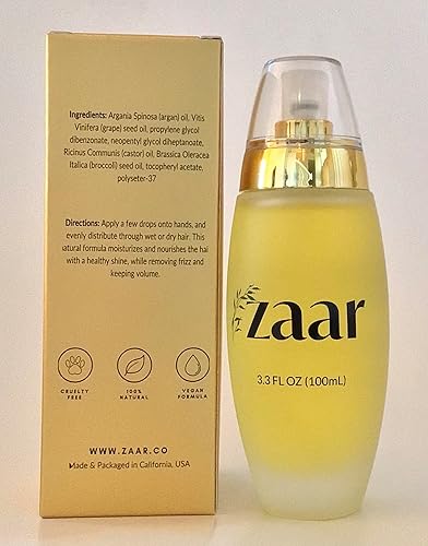 Miniatura 3 de Zaar Aceite de argán natural, aceite de argán para el cabello, pulidor de cabello suave y brillante, aceite de argán de Marruecos para control