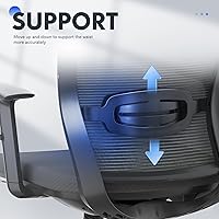 Vista 5 de FLEXISPOT Silla de oficina ergonómica clásica con respaldo alto, silla giratoria para computadora, sillas de escritorio ejecutivas, con soporte Gris