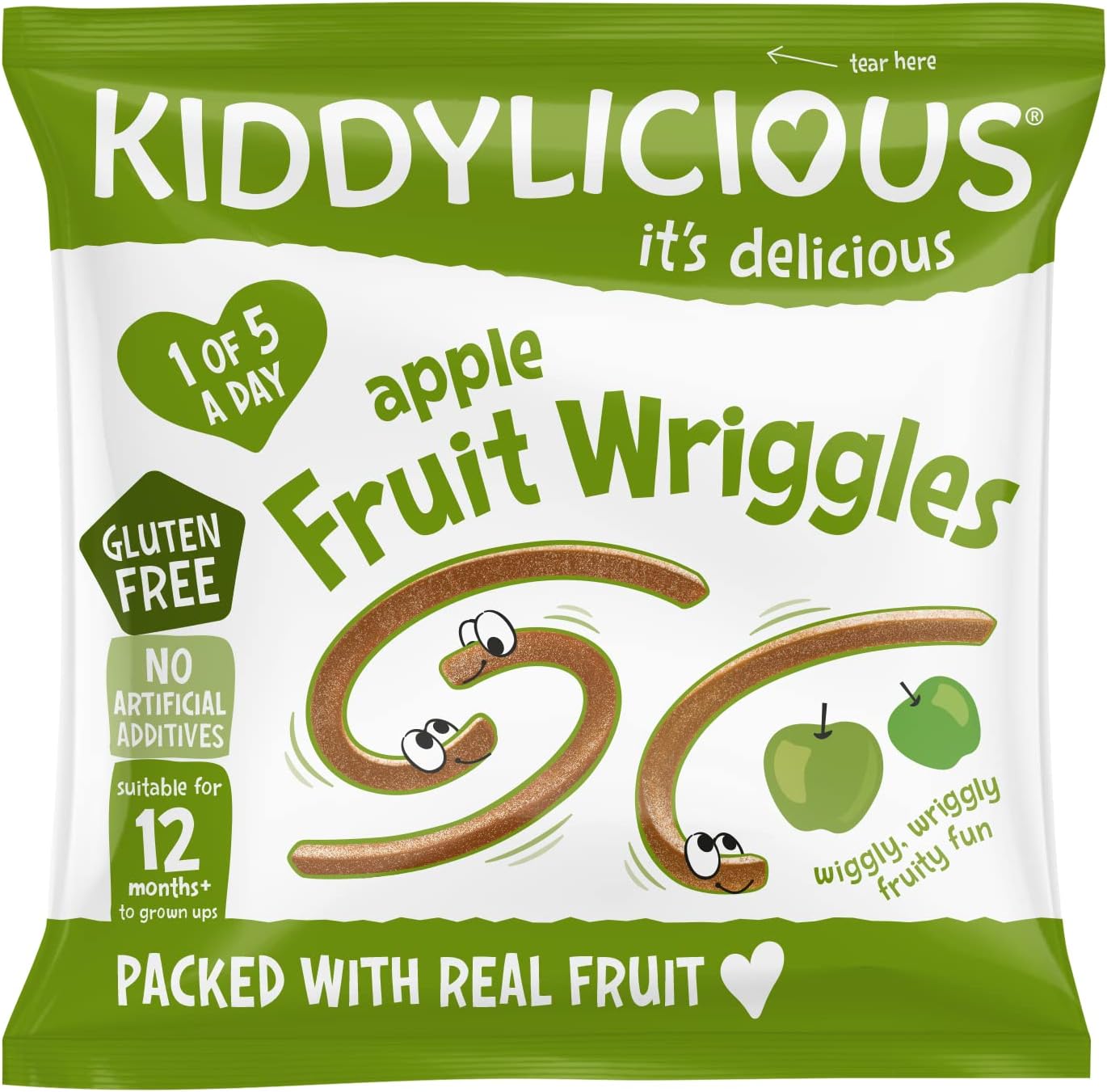 Apple Wriggles - Delicious Real Fruit Treat for Kids - Suitable for 12+ Months-12gms