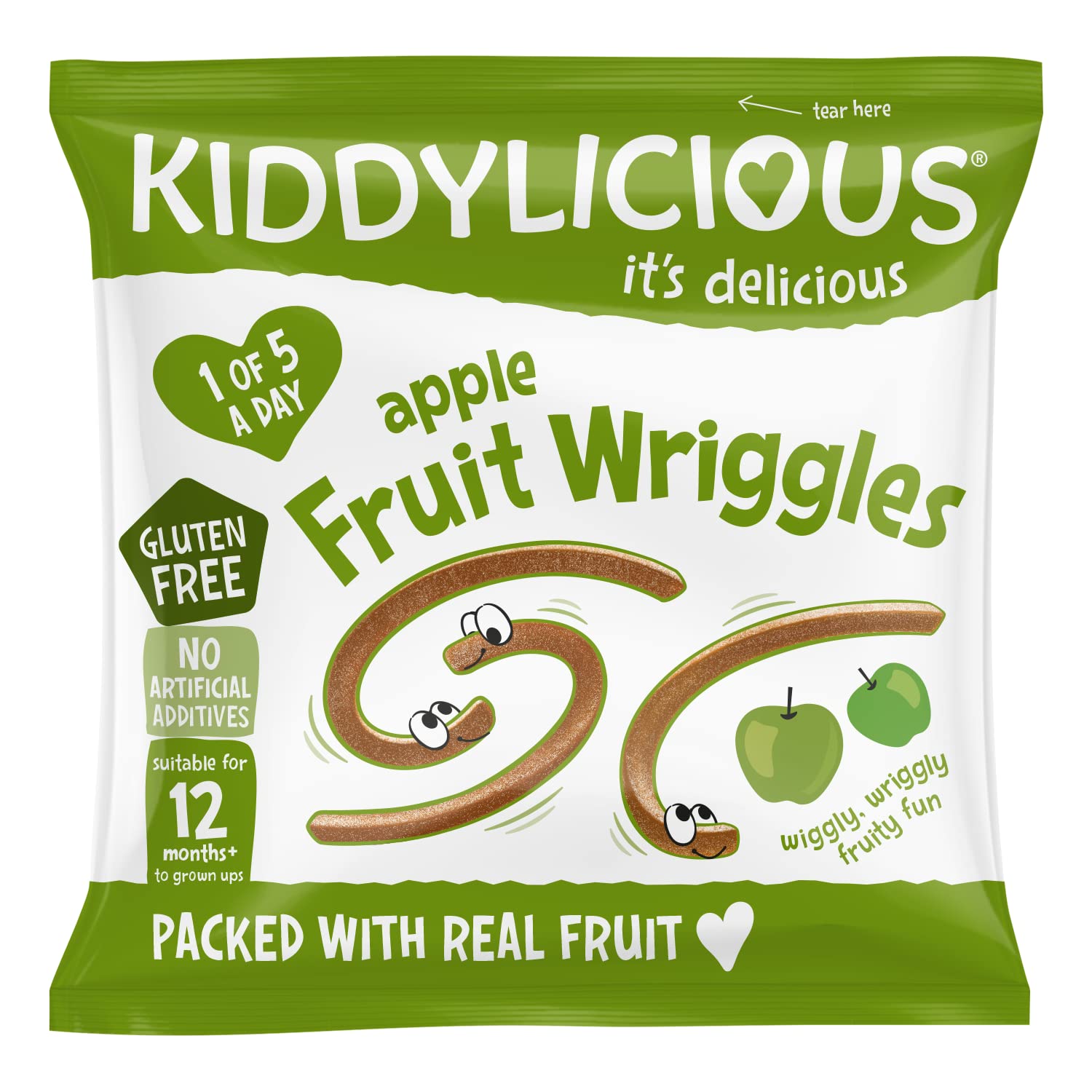 KiddyliciousApple Wriggles - Delicious Real Fruit Treat for Kids - Suitable for 12+ Months-12gms