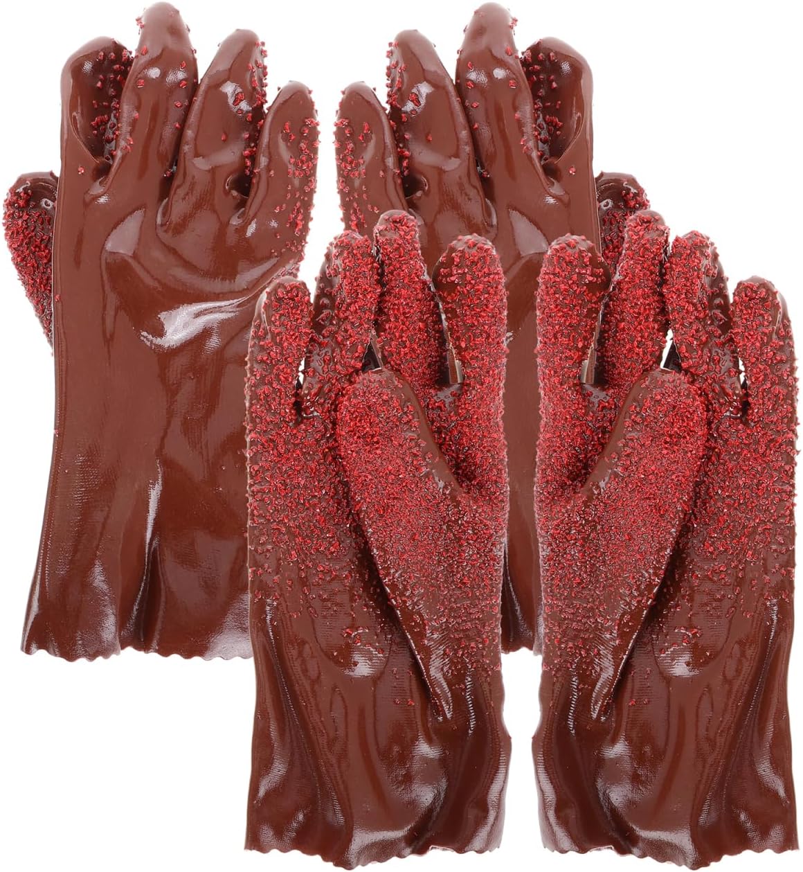 2 Pairs Heavy Duty Plumbing Gloves Waterproof Anti-Slip | Reusable Drain Gloves for Sewer, Pipe and Pool Cleaning Work