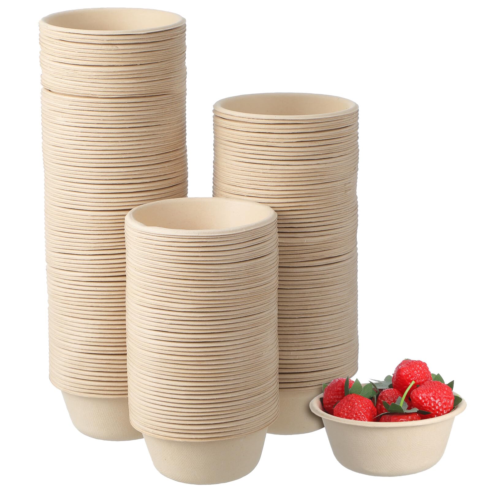 ABOOFAN 200 pezzi Ciotole Carta Compostabili Resistenti per Caldi e Freddi Monouso Ecologiche per Pranzi Feste e Design Antisversamento e Stabile