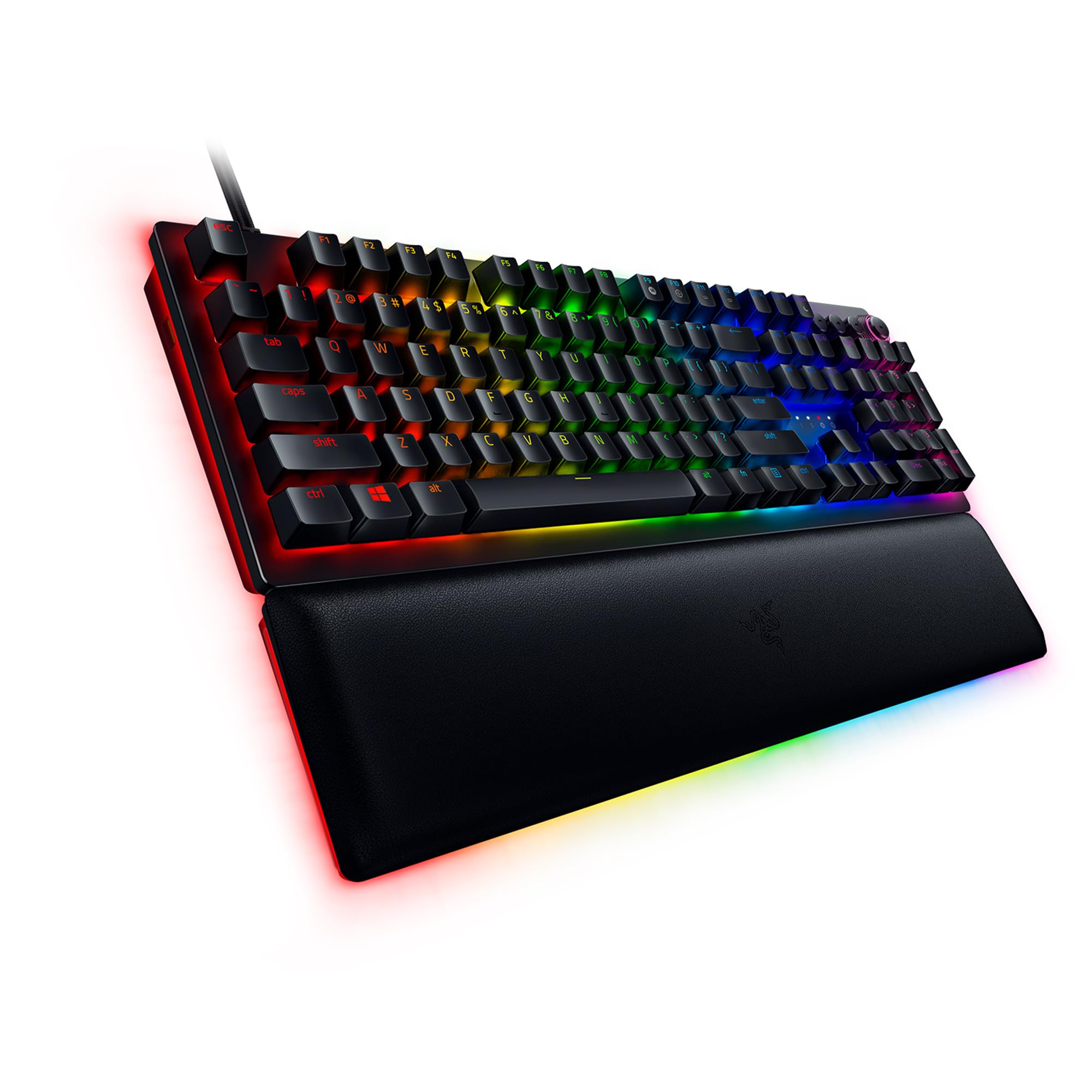Razer Huntsman V2 (Switches Analog) - Clavier Gamer Optique pratiquement sans Latence (Switches Optiques Analogiques, Touches en PBT Doubleshot, Câble USB-C Détachable) Clavier AZERTY | Noir