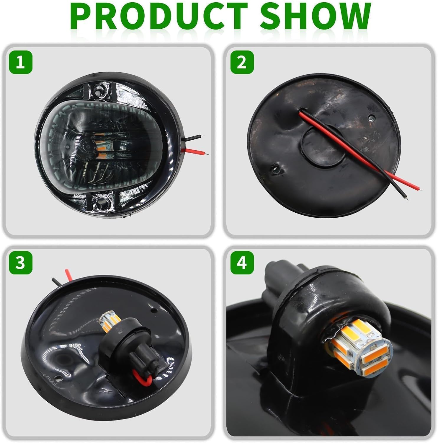 5pcs Car Top Cab Marker Light Roof Running Lights Smoked Black Covers Lens Yellow Lamps Compatible with C10 C20 C30 K10 K20 K30 C70 1973-1991 C1500 C2500 C3500 K1500 K2500 K3500 1969-1987