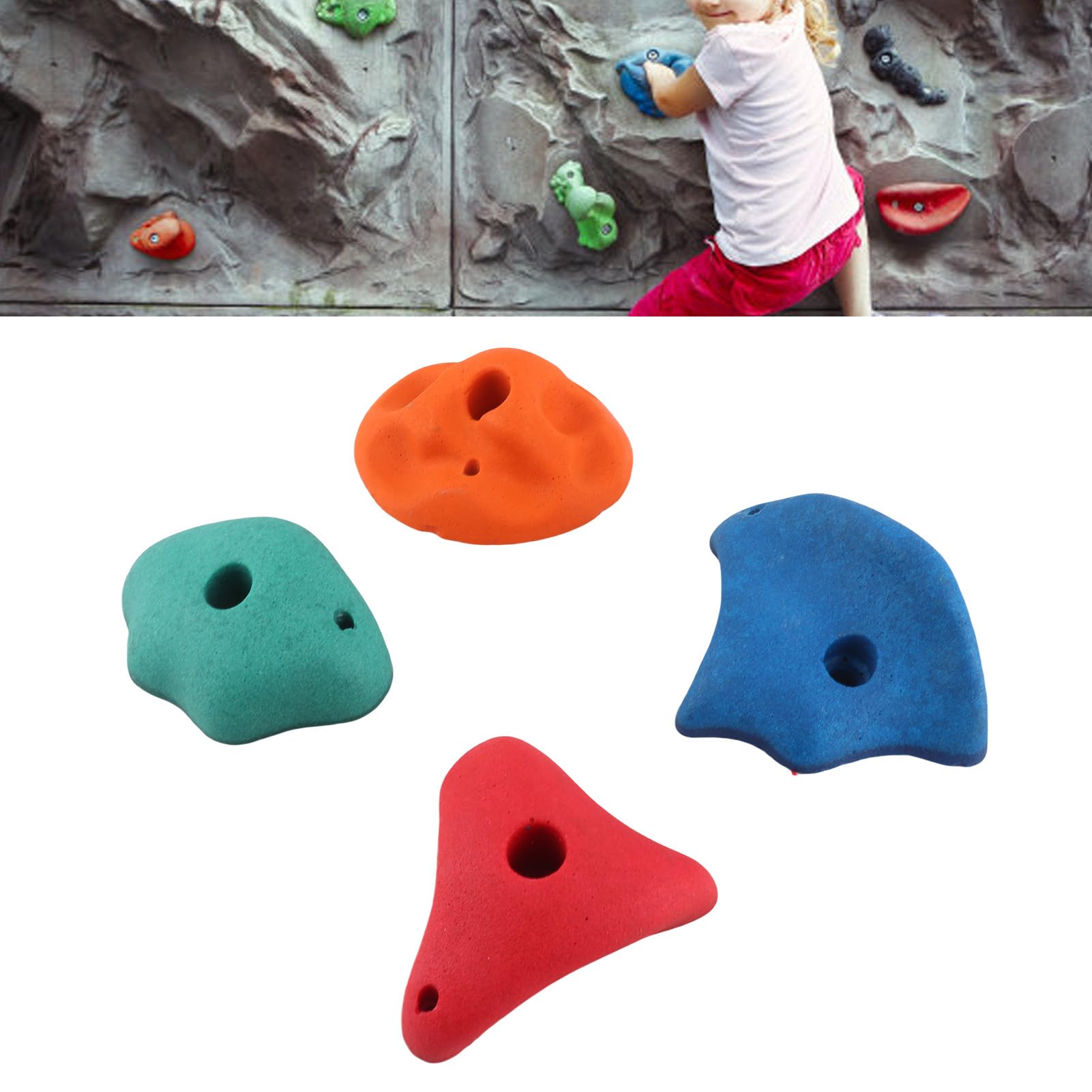 Presas de Escalada, Fibra de Resina Multicolor, Diferentes Formas, Esquinas Redondas, empuñaduras de Pared de Roca para Escalada, para Patio de Juegos para niños al Aire