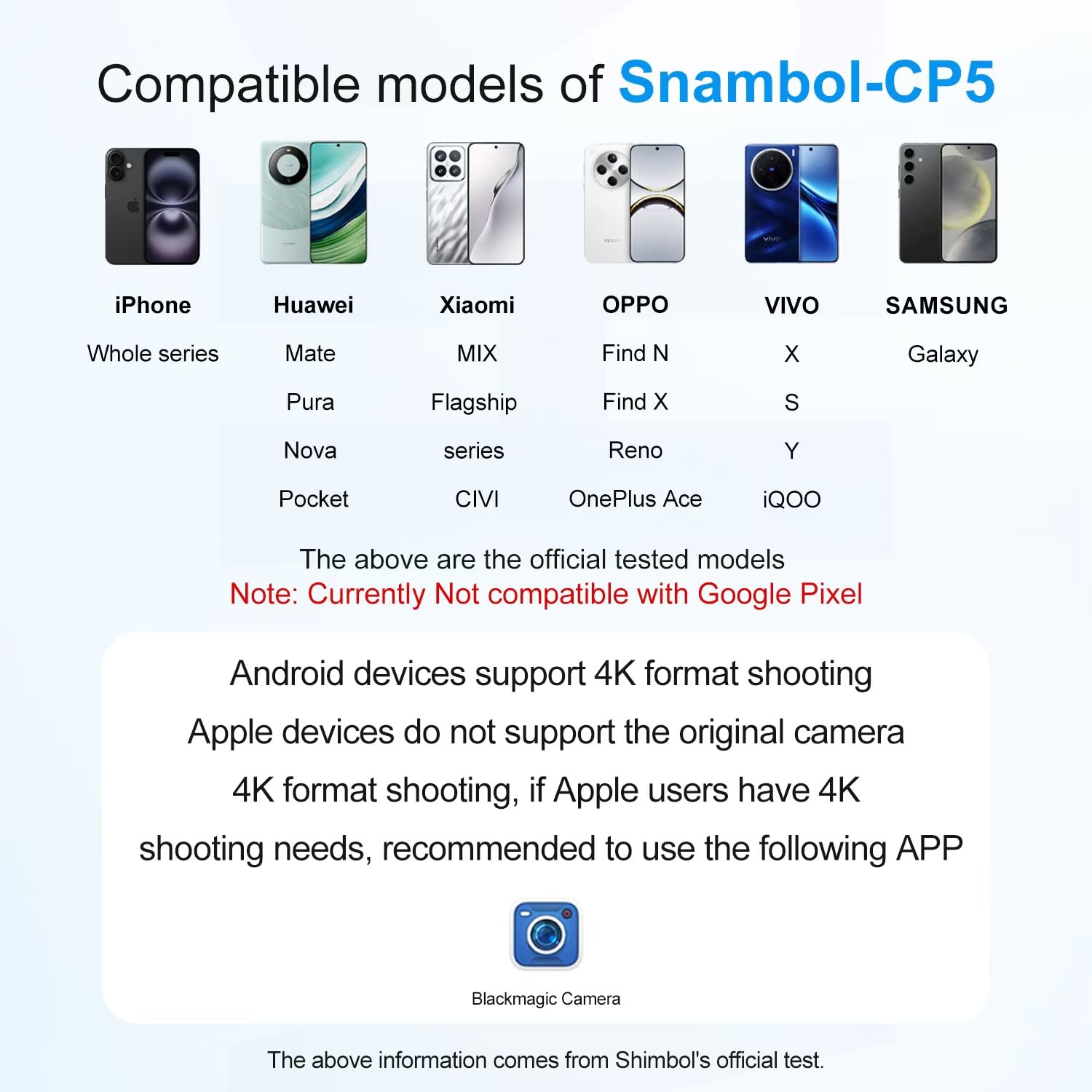 Shimbol CP5 - Monitor selfie con pantalla táctil FHD de 5 pulgadas, cámara trasera, 1080P, Vlog de selfie con mando a distancia Bluetooth, para iPhone y Android, selfies, vlogging, transmisión en