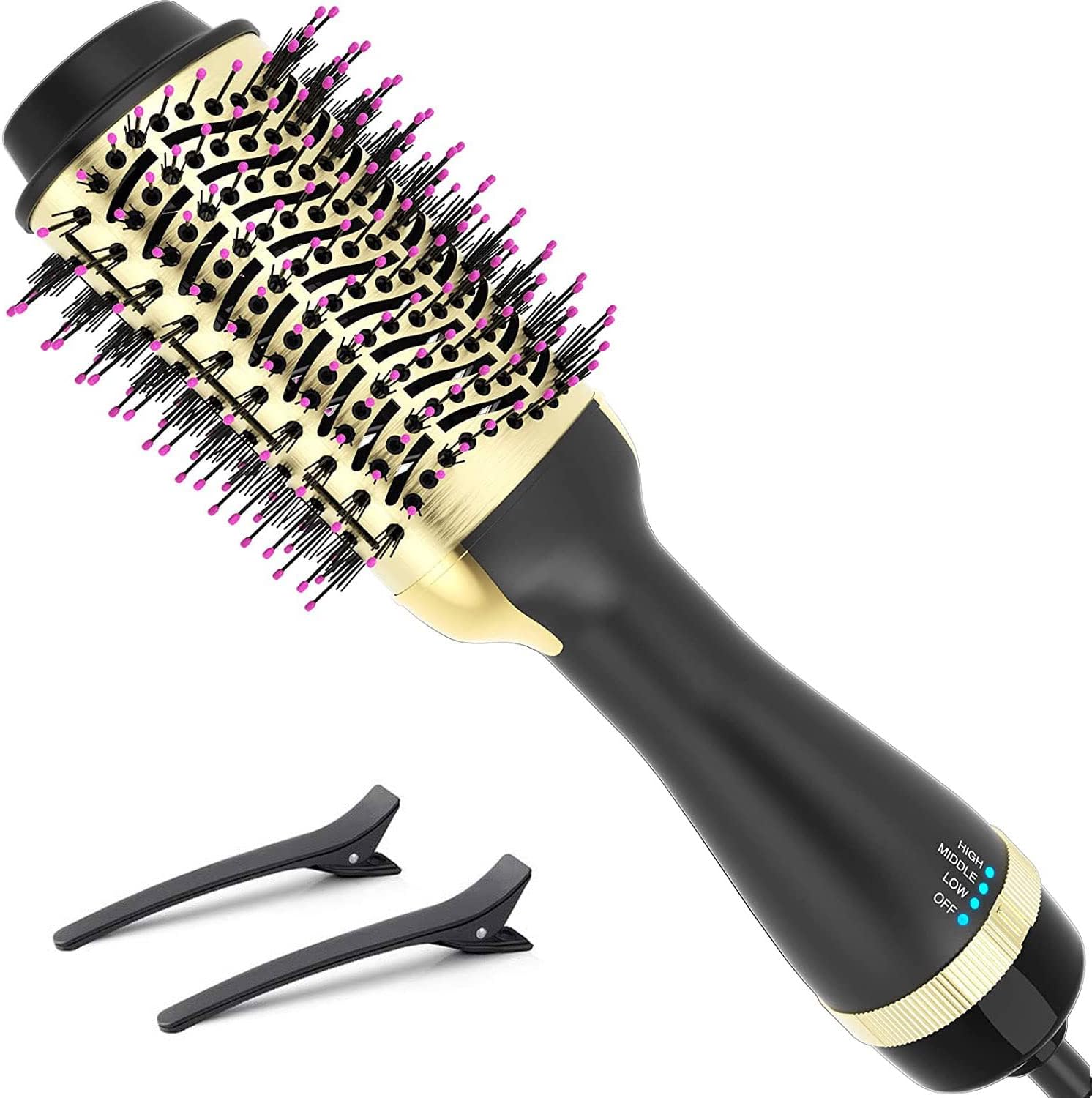 Hair Dryer Brush Blow Dryer Brush in One, Professional Hot Air Brush 4 in 1 One Step Hair Dryer and Styler Volumizer with Negative Ion for Drying, Straightening, Curling, Salon for All Hair Types : Beauty & Personal Care