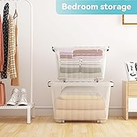 Vista 7 de Nazhura 72 Quart Plastic Storage Bin, Stackable and Nestable Storage Boxes with Clear Lids and Secure Latching Buckles, Large Storage Container