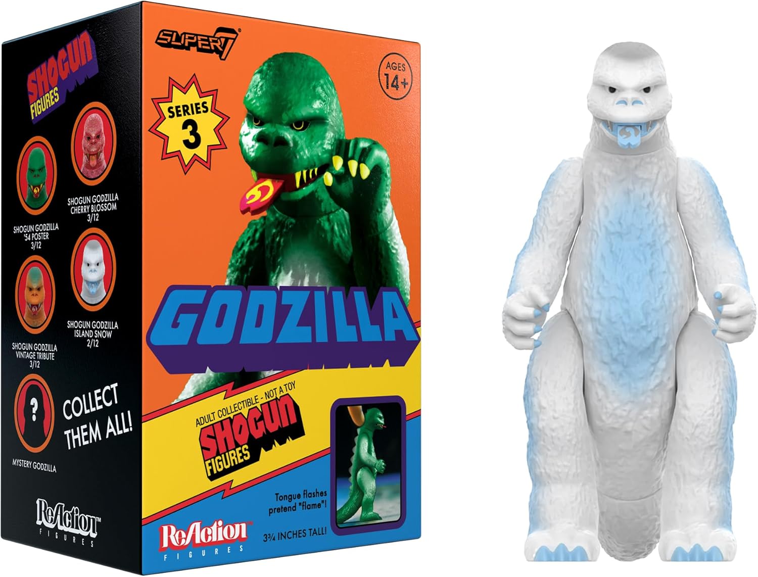Super7 Toho Shogun Godzilla Blind Box Flat - (12 Pack) 3.75" Toho Godzilla Action Figures - Classic Movie Monster Collectibles and Retro Toys
