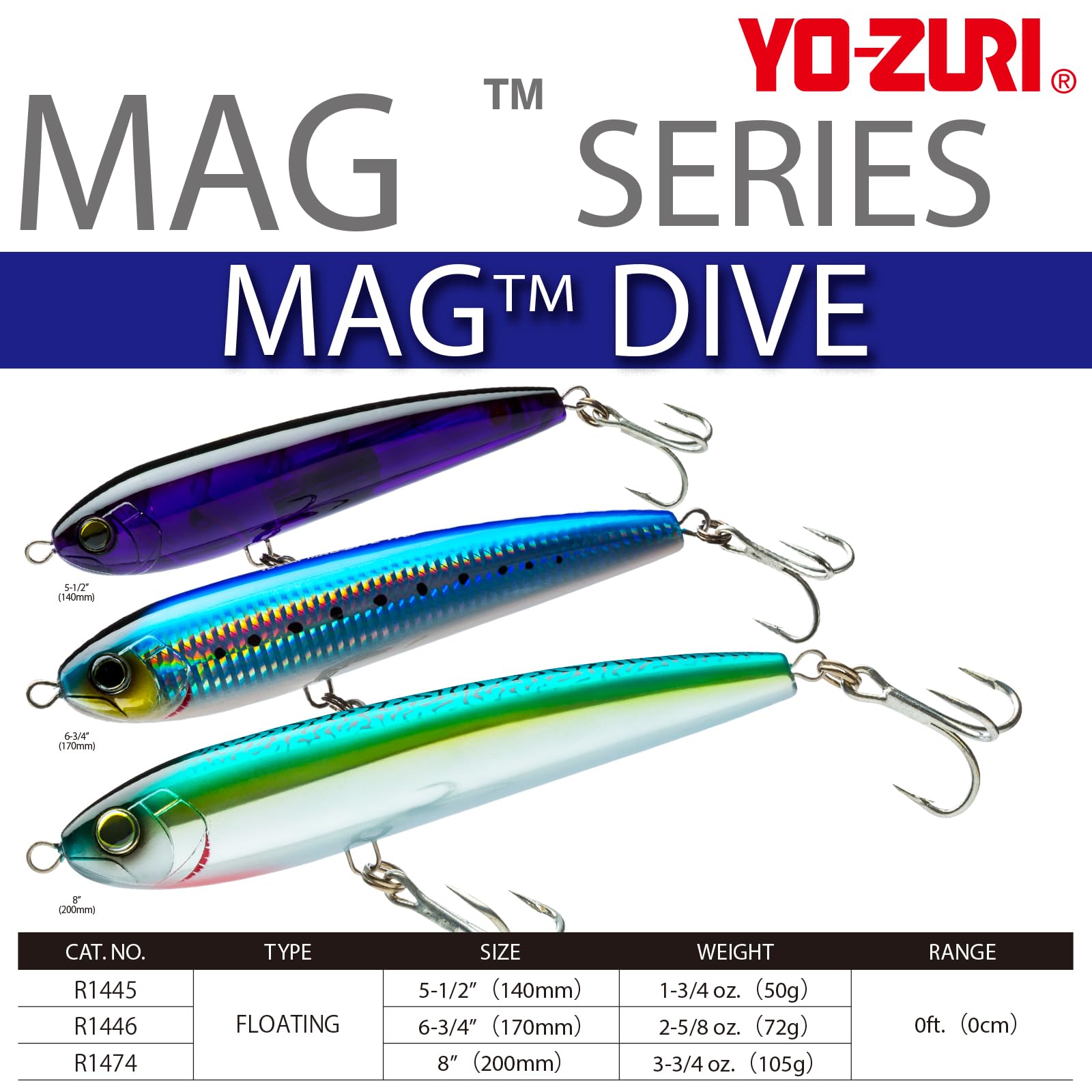 Amazon.com : Yo-Zuri R1474-HGM: Mag Dive (F) 200Mm 8