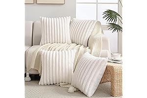 Volcanics Faux Fur Pillow Covers 18x18, Set Of 4 Luxuriously Soft and...