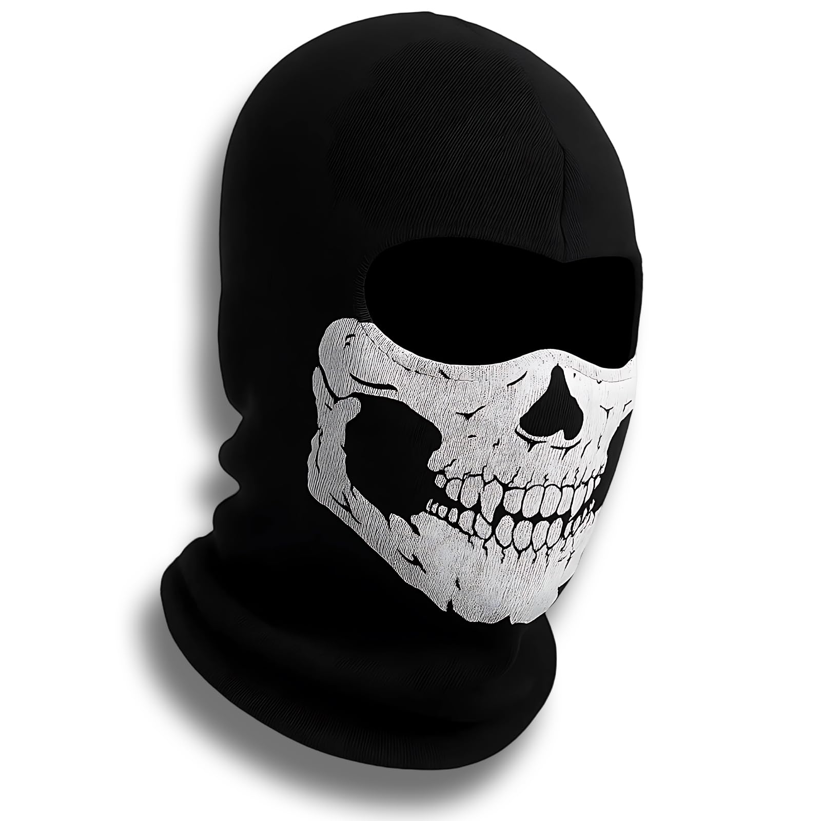 Skull Mask, Ghost Face for Outdoor Sports and Costume Parties Windproof Ski With Skeleton Design, Black