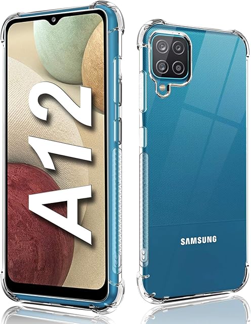 For Samsung A12 Clear Case,Galaxy A12 / M12 Phone Case/Cover Shockproof,Soft TPU Protective,Ultra [Thin Slim Fit],Crystal Clear [Anti-Yellow],Rreinforced Corner for A12 2021-Pure Clear (6.5 inch)