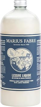 Marius Fabre 100% Marseille Soap Flakes Liquid Detergent with Olive Leaves Fragrance - 1L 33.8 fl oz - Hypoallergenic