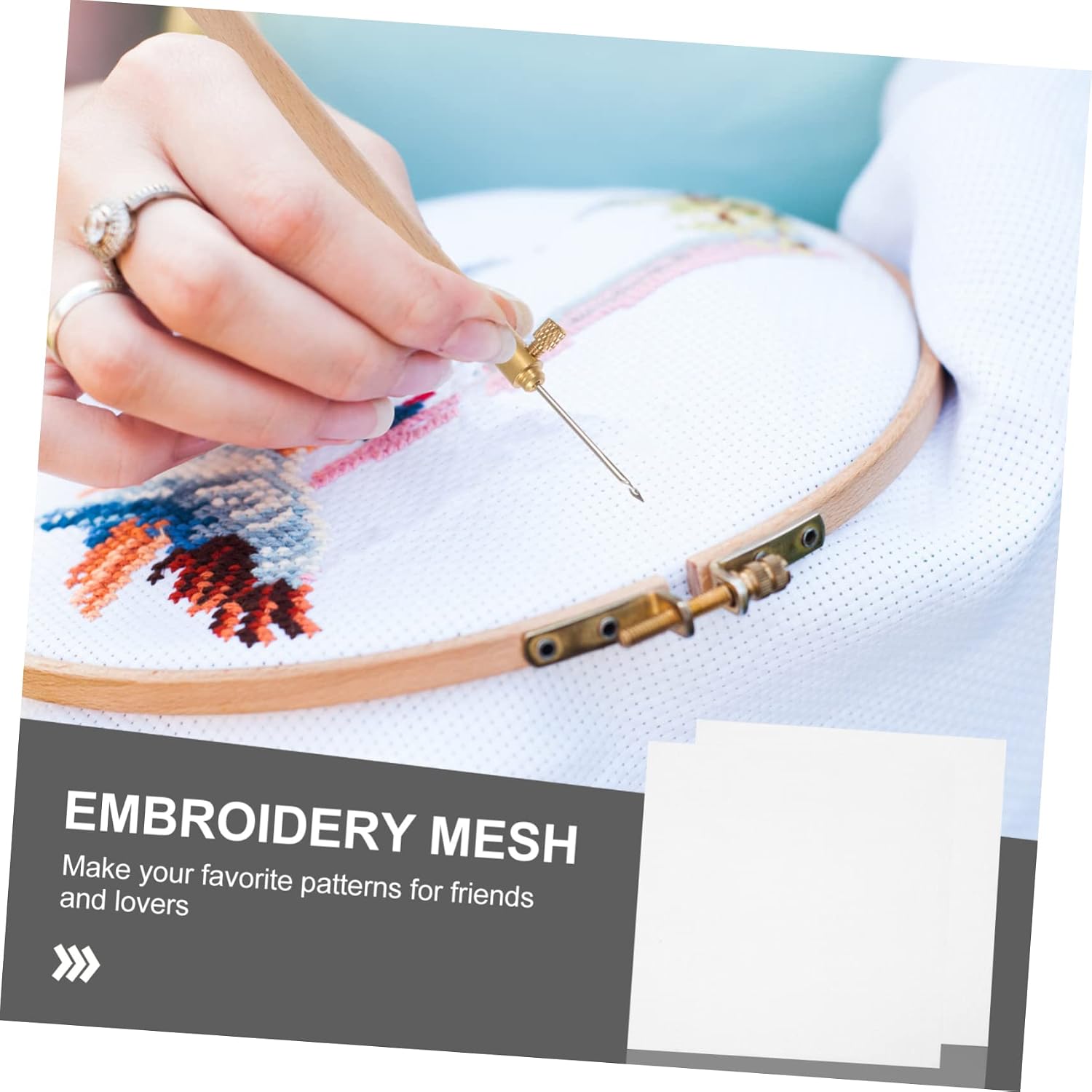 6Pcs Cross Stitch Cloths Handmade DIY Embroidery for Craft Projects Wedding Party Seasonal Decorations Durable Breathable Material