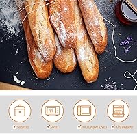 Vista 7 de Hemoton Molde de silicona para baguette, bandeja de pan francés, forma de pan, molde para hornear pan, molde para subrollo, tostado, negro, 13.6 x