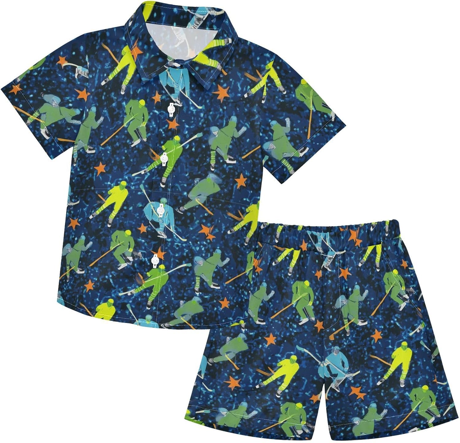 Boccsty Ice Cream Drip Boy Summer Shorts Sets Hawaiian Toddler Boys T-Shirt & Pants 2 Pcs 3T-10T