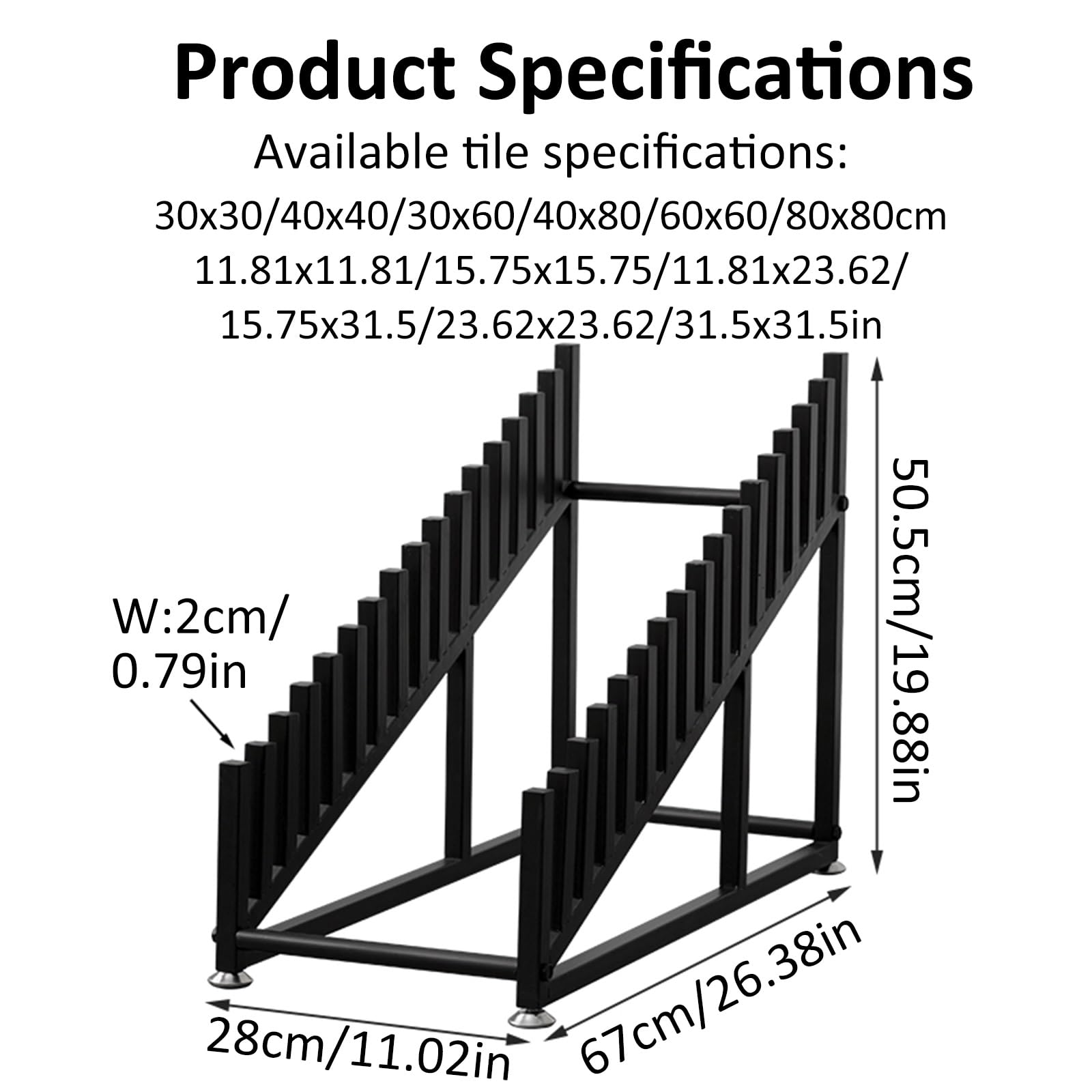 Espositore per Pavimento in Metallo Supporto per Porta Campioni Espositore per Piastrelle Espositore per Campioni di Piastrelle per Pavimenti in Metallo a 10 Livelli Risparmia Spazio(28x67x50.5cm)