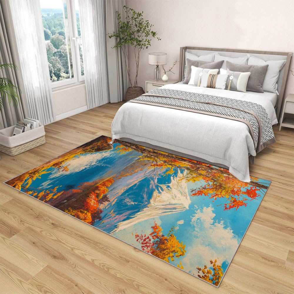Tapis de couloir doux anti-chute lavable 100x120 cm pour salon