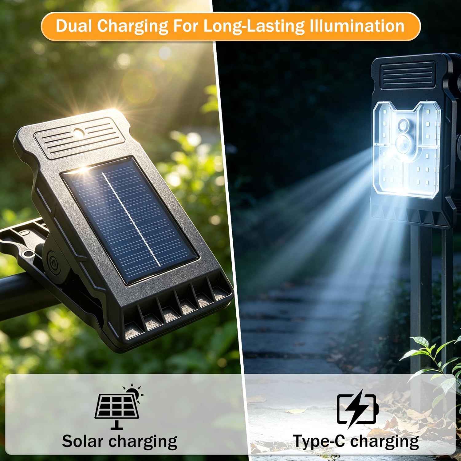 4PCS Solar Clip Light with Motion Sensor,Portable LED Clip Light Waterproof,Outdoor Solar Clip Light 3 Modes,Adjustable Clip On LED Light for Camping,Wall, Garage, Patio Umbrella
