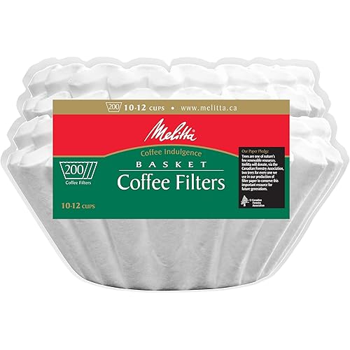 Melitta Basket Coffee Filters, White for 8-12 Cup , 200 ct