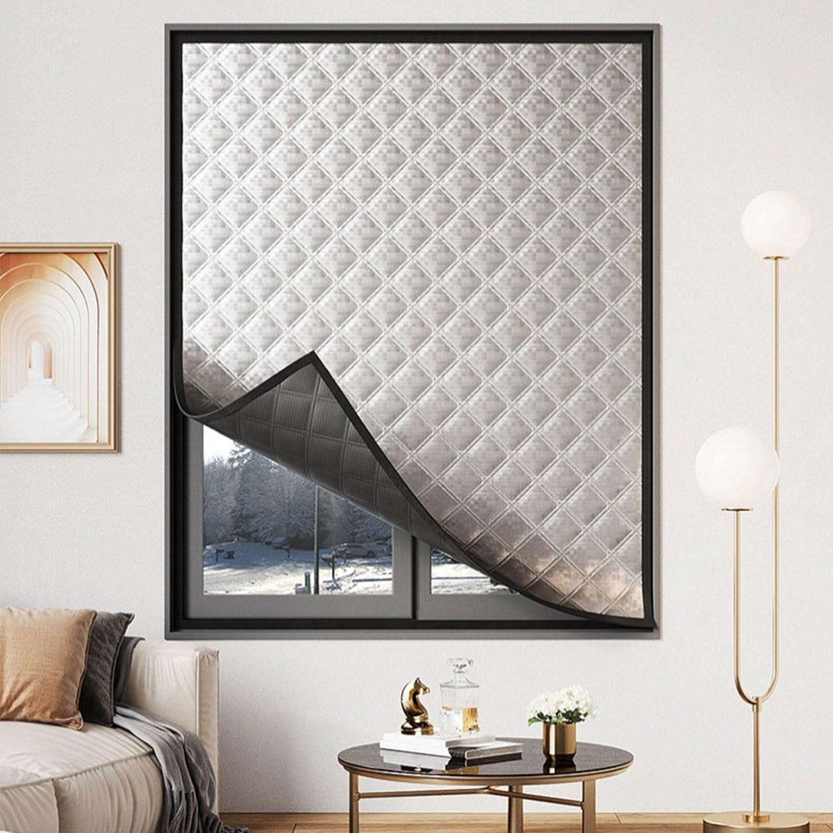 Film isolant fenêtre thermique 120 x 137 cm pour bloquer le froid du salon en hiver