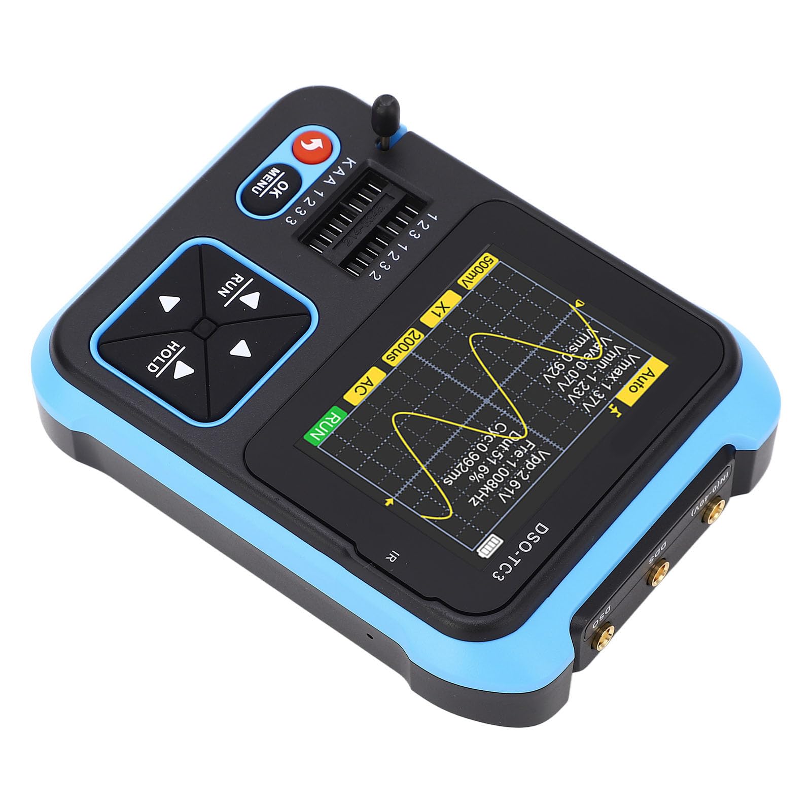 Cocoarm Osciloscopio Digital de Mano, Medidor de Osciloscopio ABS con Comprobador de Transistores, S 500KHz TFT de 2,4 Pulgadas, Generador de Señal para Reparación de Electrónica, Pruebas de