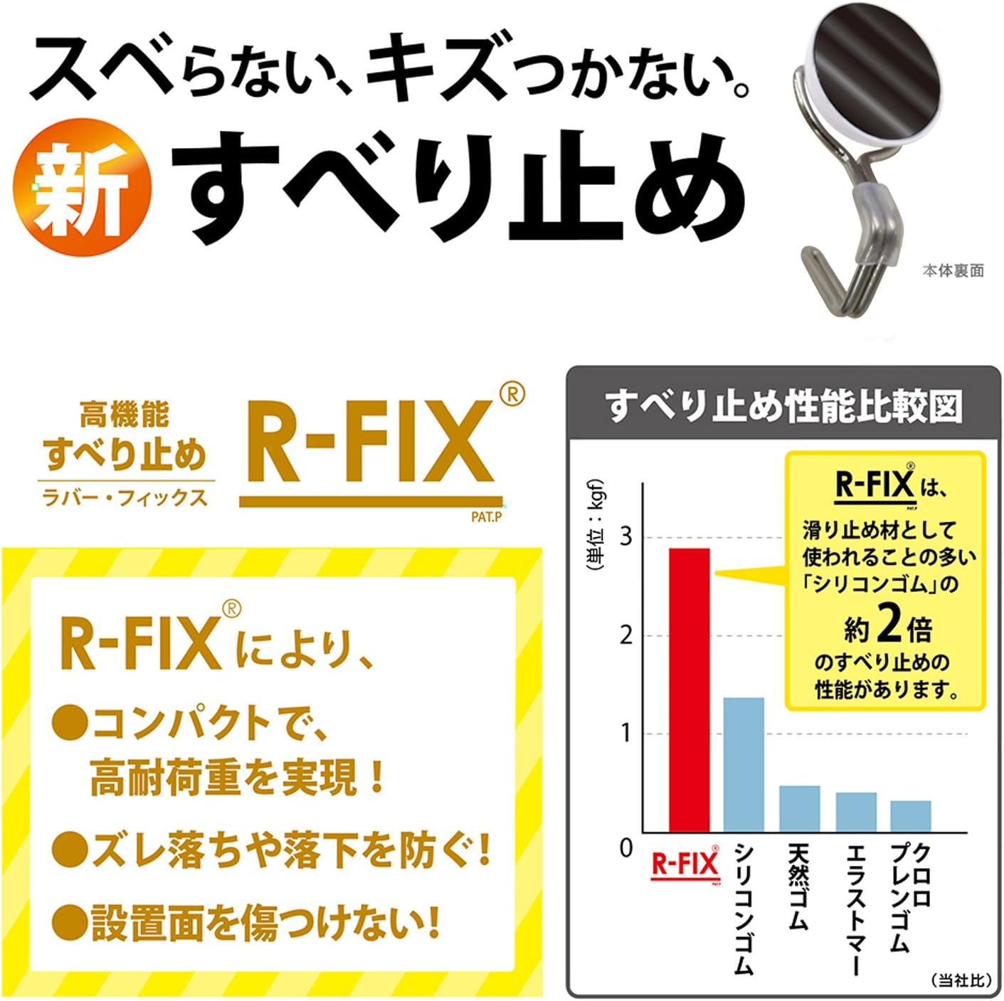 マグエックス Mag-X MZR-2W-CT Super Strong Magnetic Hook, Zero Slide, SS, White, 5.5 lbs (2.5 kgf)