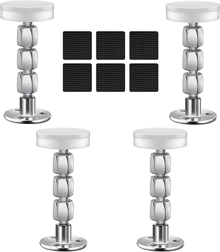 Miniatura 10 de CRETBEL 4 topes para cabecero, marco de cama ajustable roscado, herramienta antivibraciones con almohadillas para muebles, estabilizador de