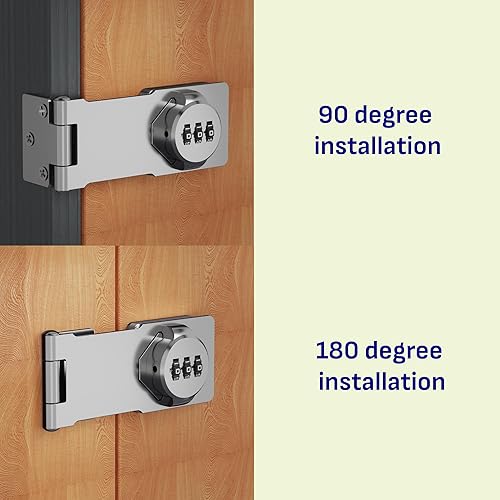 Miniatura 3 de Cerradura de combinación sin llave  Cerradura de combinación de 3 dígitos para puertas de gabinete  Cerradura de cerrojo de perilla giratoria con