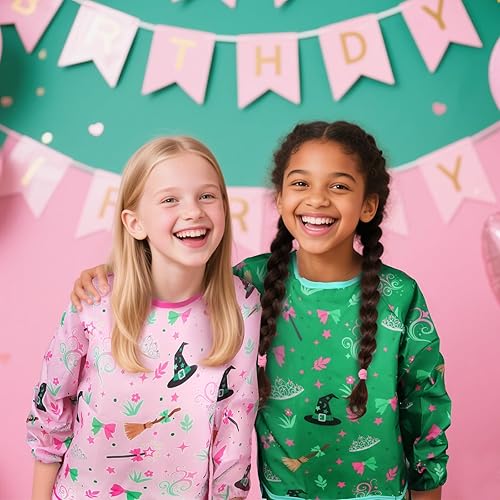 Vista 47 de Paquete de 2 batas artísticas para niños con manga larga y 3 bolsillos para niños de 3 a 8 años