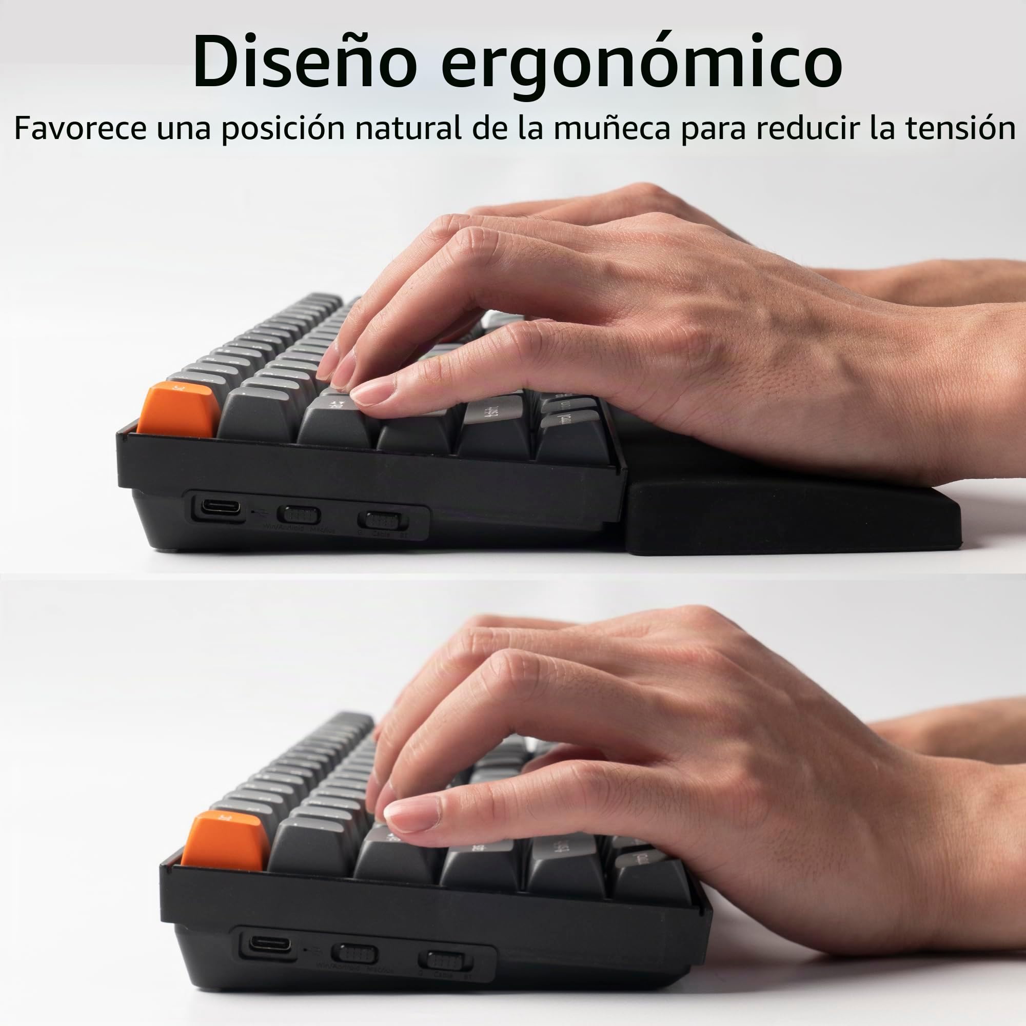 Keychron Reposamanos de silicona para K10 Pro / K10 Max / Q6 / Q6 Pro / V6 - Negro