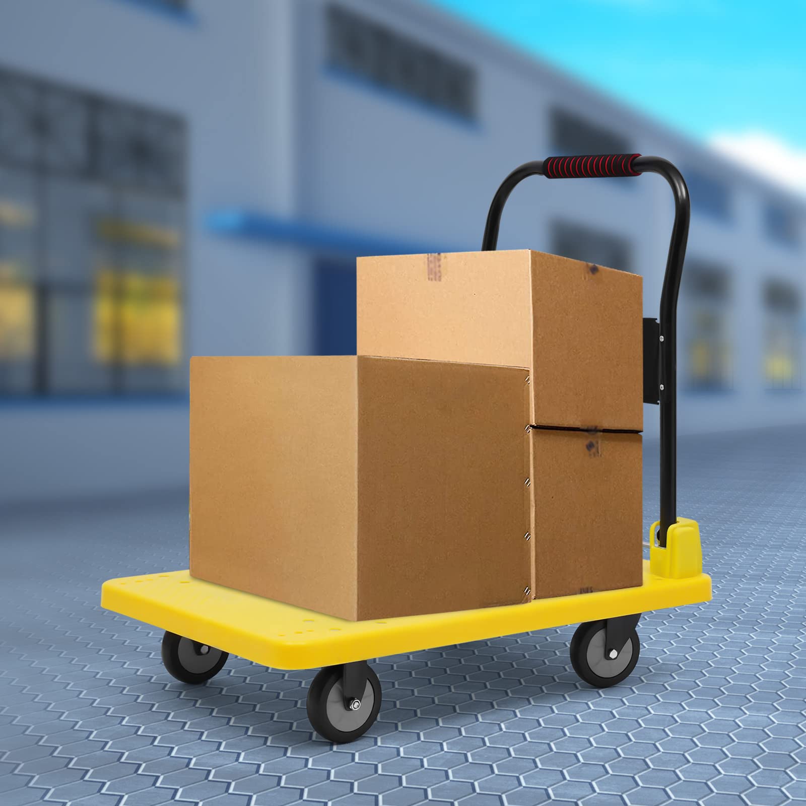 Carro de transporte plegable de 400 kg para almacenamiento, sobre, entrega urgente, lugar de mudanza, en oficinas, empresas, apartamentos, 58 x 87 cm, mango ergonómico