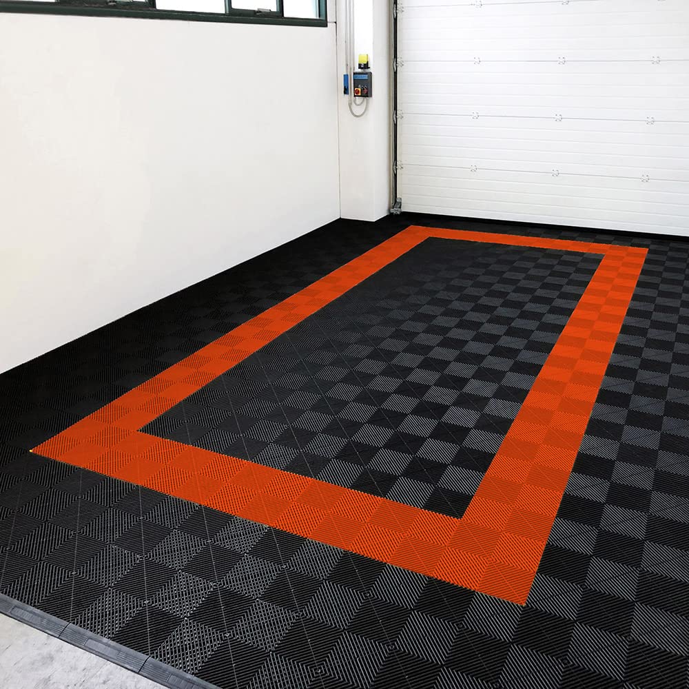SOGI PAV-03-AR PP Fliesen für Werkstatt, Garage - 1 qm - 10 qm - 50 qm - 100 qm - Farbe Orange (50 qm = 312 Fliesen)