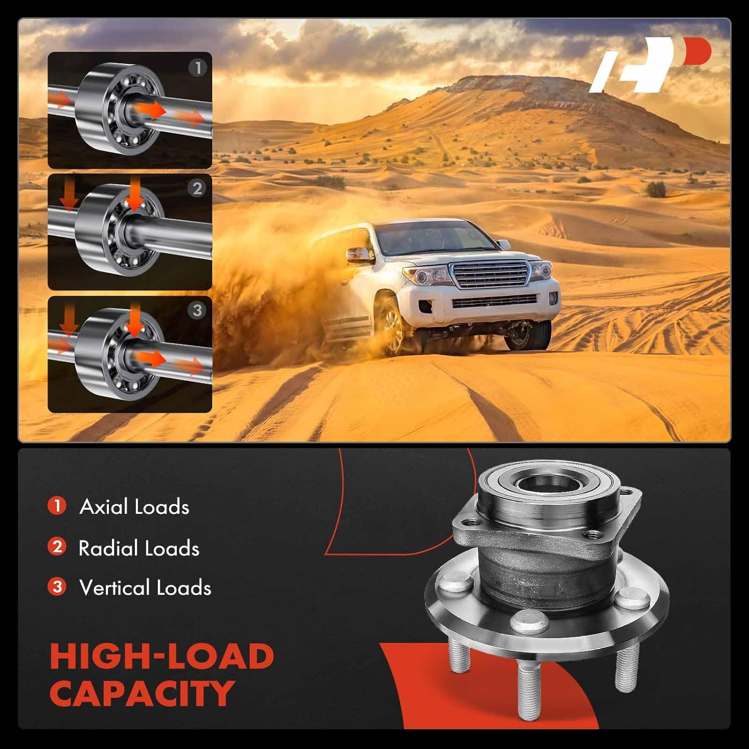 A-Premium Rear Wheel Bearing and Hub Assembly with 5-Lug Compatible with Toyota Matrix 2003-2006, Pontiac Vibe 2003-2006, AWD & 4-Wheel ABS Only