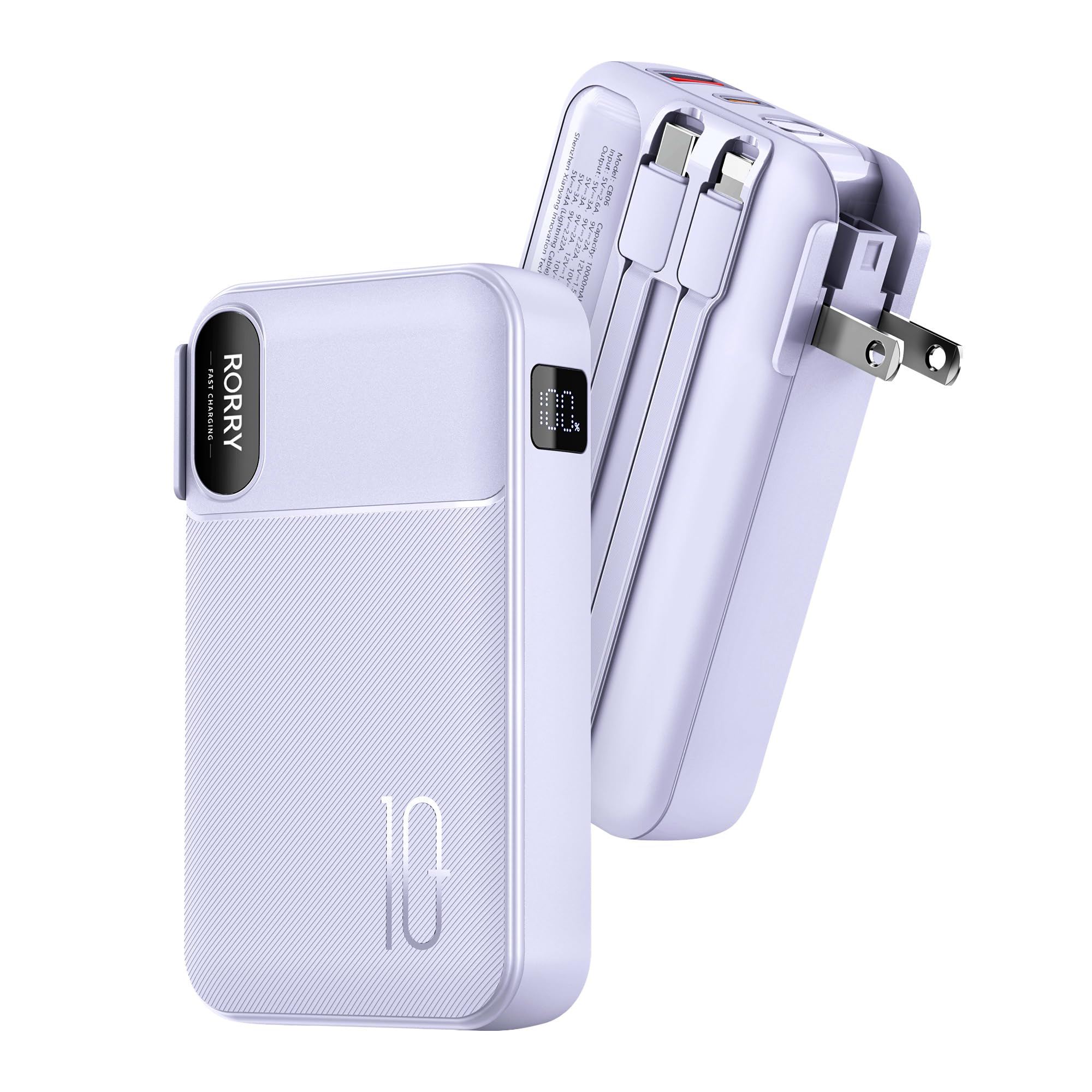 Amazon | RORRY【モバイルバッテリー コンセント一体型 10000mAh PD22