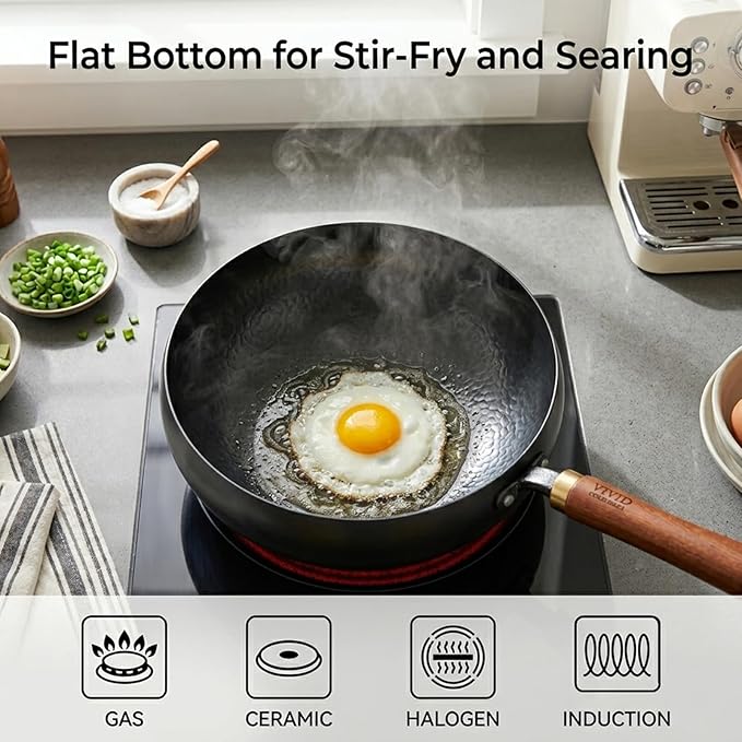 Wok de Acero al Carbono 9.4 pulgadas con Tapa de Vidrio miniatura 5