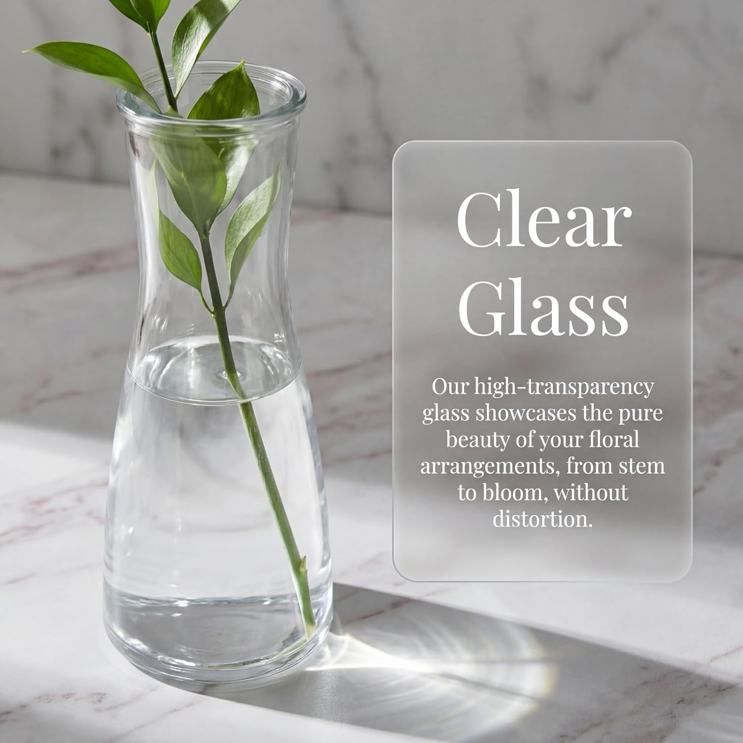Set of 12 Glass Bud Vases, Clear Small Flower Vases for Centerpieces, 6 Oz Decorative Vase for Wedding, Birthday, Events, Dining Room